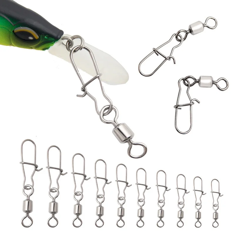 5OCS Stainless Steel Fishing Lure Swivel Connector Pin Bearing Rolling Swivel Fishing Accessories 12#-3/0#
5OCS Stainless Steel Fishing Lure Swivel Connector Pin Bearing Rolling Swivel Fishing Accessories 12#-3/0#