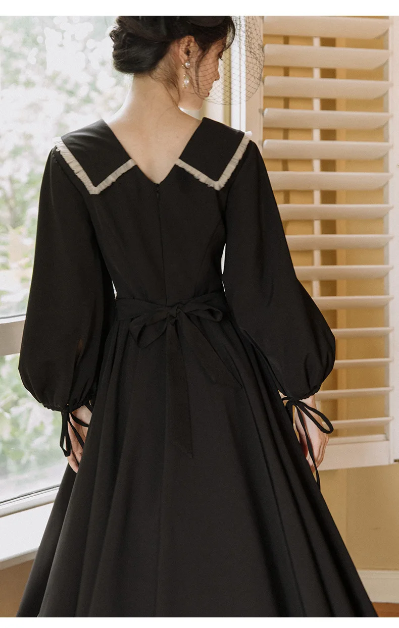 Spring and Autumn Elegant Office Ladies Dress Lantern Sleeve Turn-down Collar High Waist Vestidos Thinning Prom Dress
Spring and Autumn Elegant Office Ladies Dress Lantern Sleeve Turn-down Collar High Waist Vestidos Thinning Prom Dress