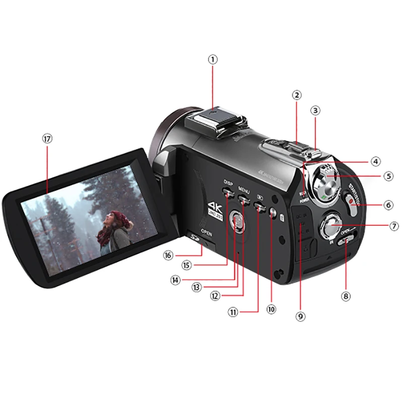 Video Camera 4K with Microphone Ordro AZ50 64X Digital Zoom Home Camcorder for YouTube Vlog Blogger Filming
Video Camera 4K with Microphone Ordro AZ50 64X Digital Zoom Home Camcorder for YouTube Vlog Blogger Filming