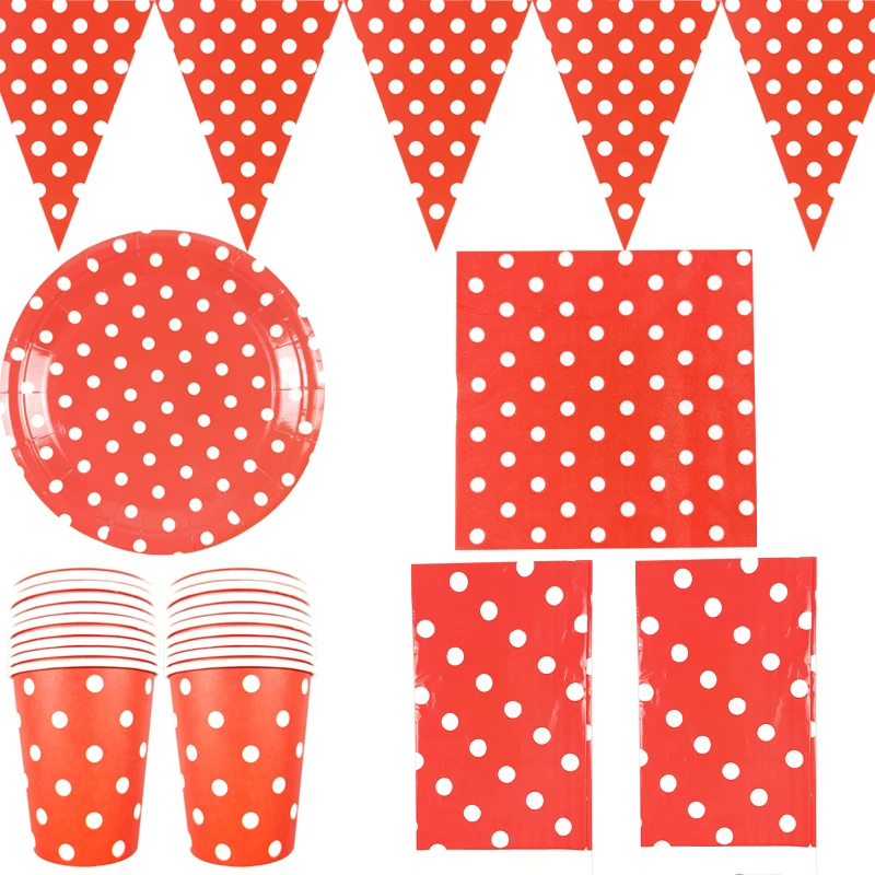 51pcs/lot Red Dots Theme Napkins Hanging Banner Birthday Party Flags Plates Cups Tablecloth Decorate Boys Kids Favors Bunting
51pcs/lot Red Dots Theme Napkins Hanging Banner Birthday Party Flags Plates Cups Tablecloth Decorate Boys Kids Favors Bunting