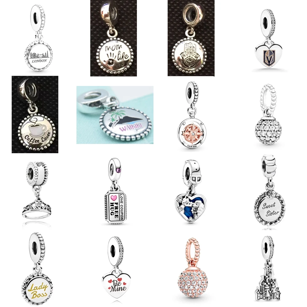 NEW 100% 925 Sterling Silver Castle Letter Carved Round Full Diamond Bead Pendant Charm Fit DIY Bracelet Female Original Jewelry 
NEW 100% 925 Sterling Silver Castle Letter Carved Round Full Diamond Bead Pendant Charm Fit DIY Bracelet Female Original Jewelry