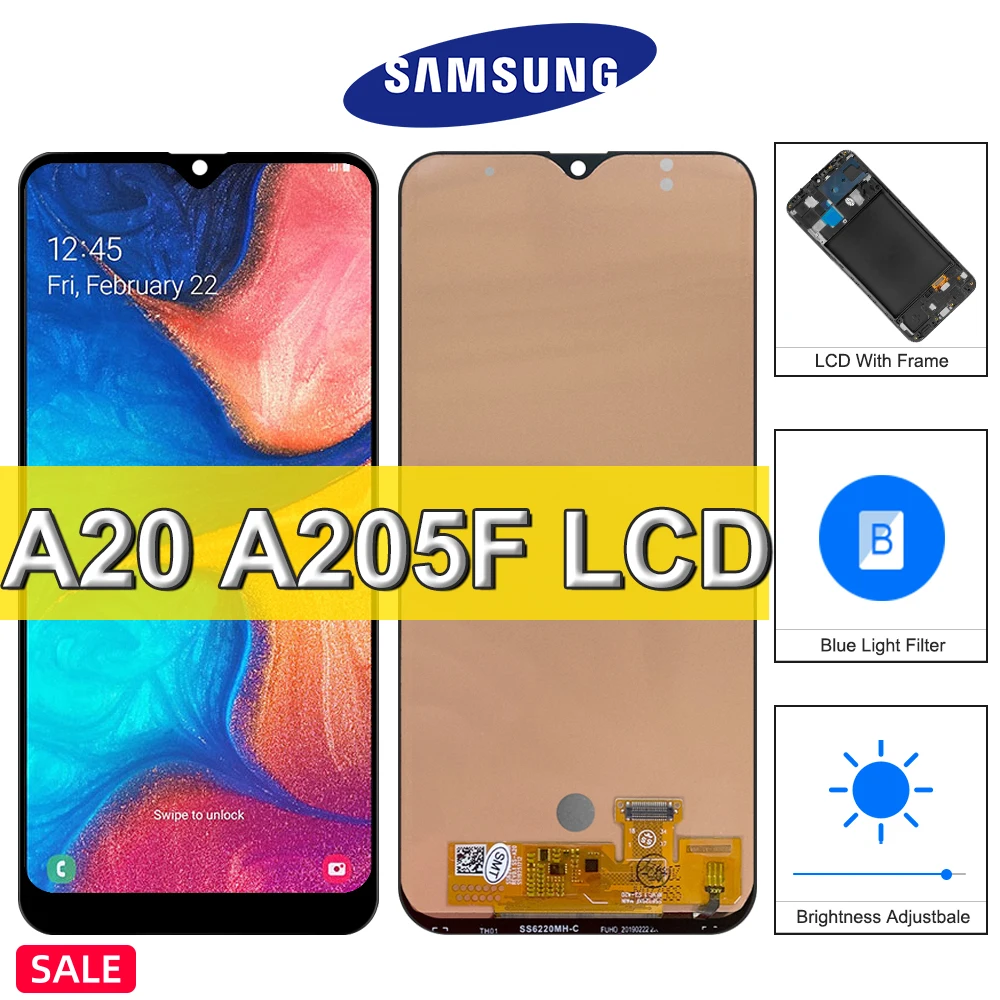 ЖК-дисплей 6,4 "TFT для Samsung Galaxy A20, сенсорный экран для Galaxy A20, A205F, A205FN, A205GN, сменный дисплей с рамкой
ЖК-дисплей 6,4 "TFT для Samsung Galaxy A20, сенсорный экран для Galaxy A20, A205F, A205FN, A205GN, сменный дисплей с рамкой
