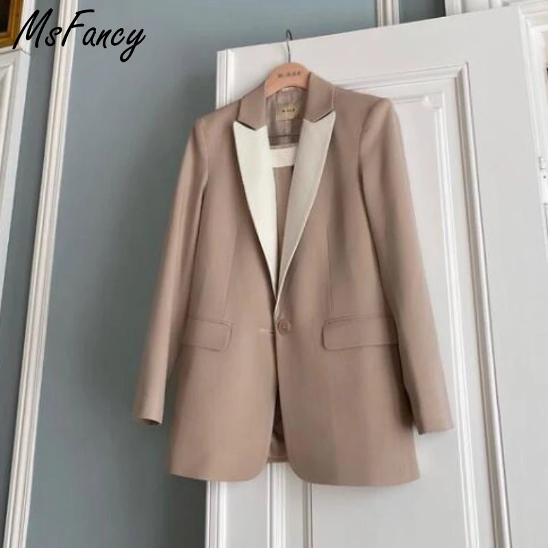 Msfancy Fall Design Blazer Women 2021 Single Button Tailleur Femme Elegant Official Lady Jacket Casual Outfit
Msfancy Fall Design Blazer Women 2021 Single Button Tailleur Femme Elegant Official Lady Jacket Casual Outfit