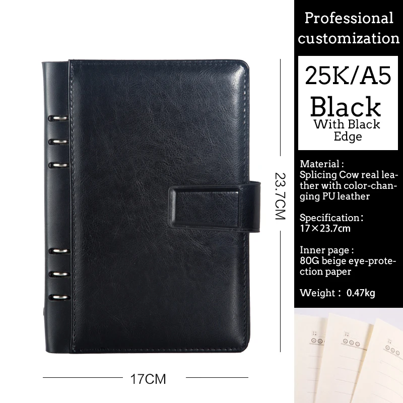 Бизнес-блокнот из черной кожи A5 bs-22
Бизнес-блокнот из черной кожи A5 bs-22