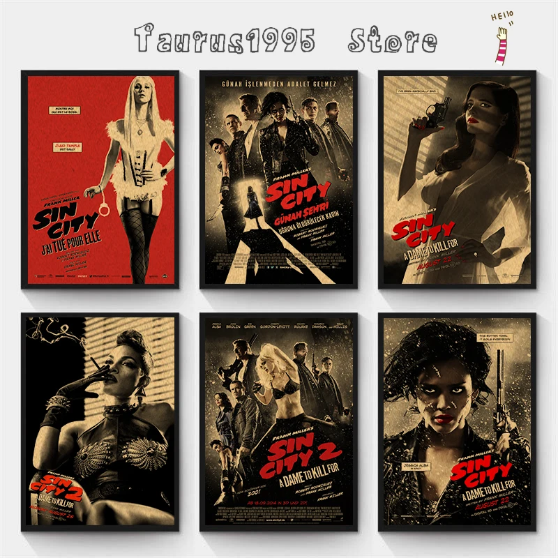 New Sin City kraft poster Retro Poster Vintage poster Wall Decor For Home Bar Cafe Personalised Room Decoration
New Sin City kraft poster Retro Poster Vintage poster Wall Decor For Home Bar Cafe Personalised Room Decoration