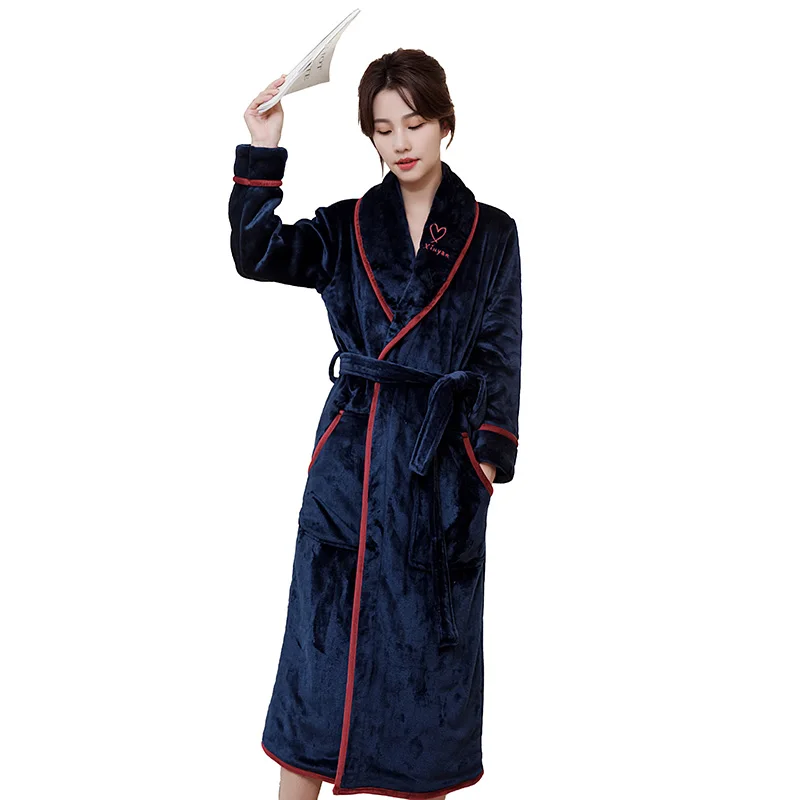 Flannel Robe Winter Warm Sleepwear Female Coral Fleece Nightwear Women New Casual Kimono Gown Loose Bathrobe Home Clothes
Flannel Robe Winter Warm Sleepwear Female Coral Fleece Nightwear Women New Casual Kimono Gown Loose Bathrobe Home Clothes