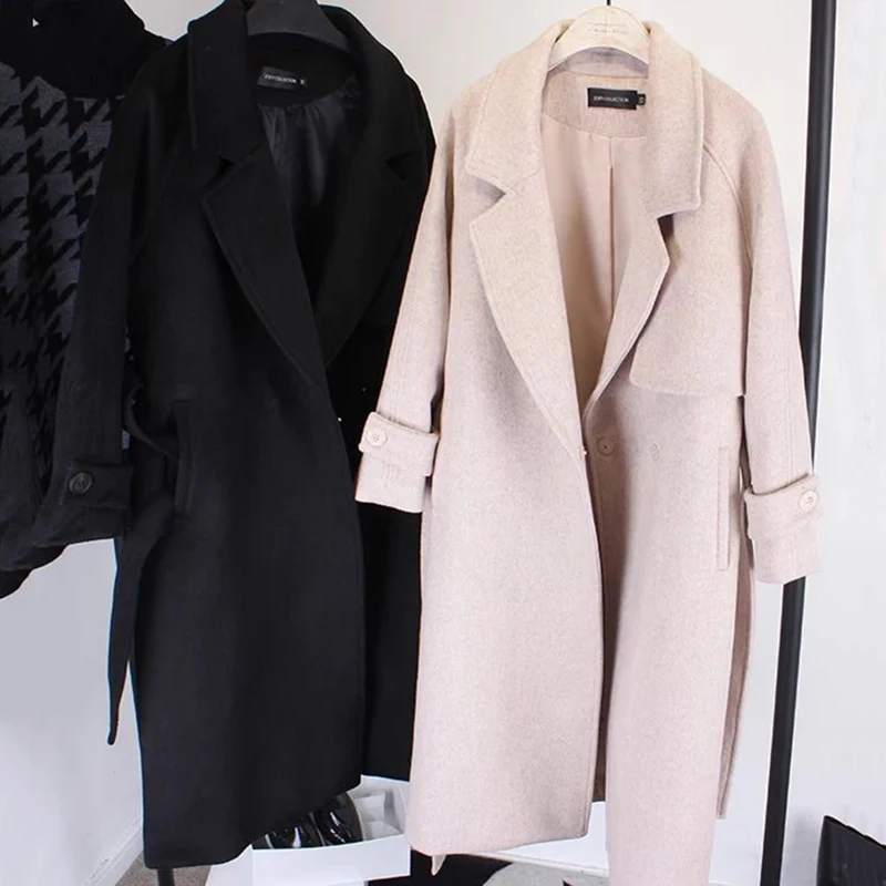 Blends Women Button Elegant Korean Style Fashionable 2020 New Womens Long Coats All-match Solid High Quality Outwear Winter Girl
Blends Women Button Elegant Korean Style Fashionable 2020 New Womens Long Coats All-match Solid High Quality Outwear Winter Girl