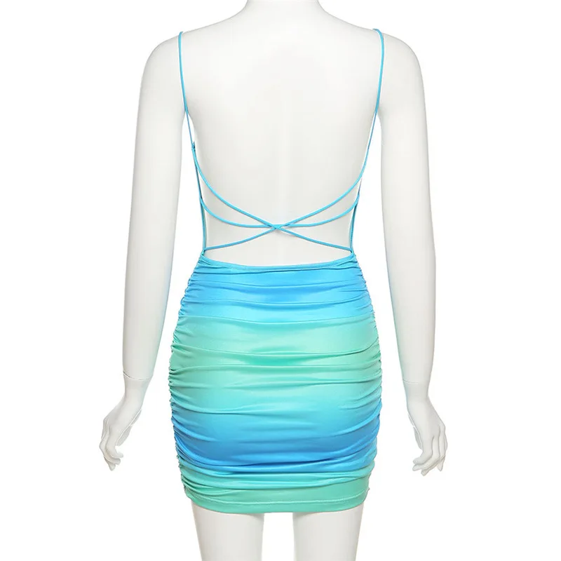 Sexy Blue Backless Bodycon Dresses for Women 2021 Summer Club Outfits Spaghetti Strap Ruched Mini Dress
Sexy Blue Backless Bodycon Dresses for Women 2021 Summer Club Outfits Spaghetti Strap Ruched Mini Dress