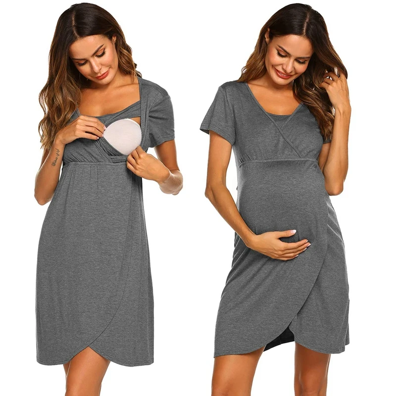 Women Maternity Dress Breastfeeding Skirt Pregnant Nursing Short Sleeve Skirt Nightdress L
Women Maternity Dress Breastfeeding Skirt Pregnant Nursing Short Sleeve Skirt Nightdress L