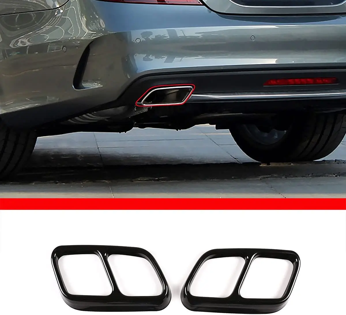 For Mercedes-Benz CLS 2012-2017 stainless steel black exhaust port rear frame decorative cover auto parts 
For Mercedes-Benz CLS 2012-2017 stainless steel black exhaust port rear frame decorative cover auto parts