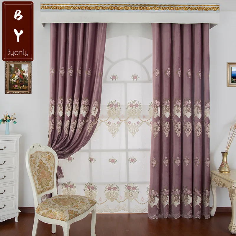 European-style Curtain for Living Room Bedroom Embroidered Study Shading Curtains Fabric Simple Jacquard Curtains Purple Blue
European-style Curtain for Living Room Bedroom Embroidered Study Shading Curtains Fabric Simple Jacquard Curtains Purple Blue