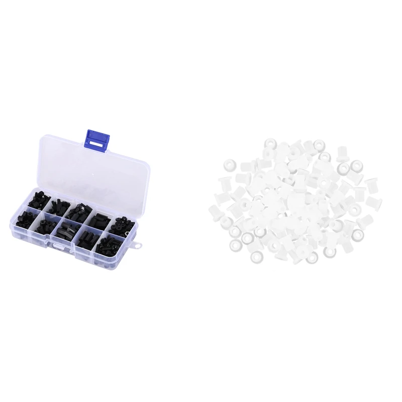 300PCS M3 Nylon Hex Screw Nut Spacer Standoff Varied Length Assortment Black with 100PCS Tube Rubber
300PCS M3 Nylon Hex Screw Nut Spacer Standoff Varied Length Assortment Black with 100PCS Tube Rubber