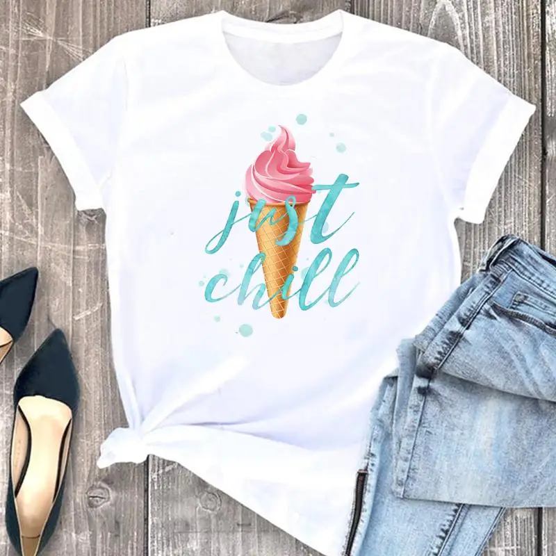Women Clothes Cartoon Sweet Ice Cream Cute Fashion Short Sleeve Clothing Summer Print Tshirt Female Tee Top Graphic T-shirt
Women Clothes Cartoon Sweet Ice Cream Cute Fashion Short Sleeve Clothing Summer Print Tshirt Female Tee Top Graphic T-shirt