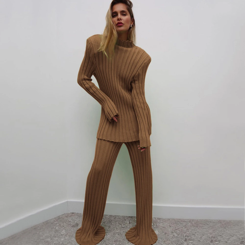Ribbed Outfits Knitted Long Sleeve Sweater Top And Pants 2 Piece Sets Casual Loose Tracksuit Chic Suit Ensemble Femme 2 pièces
Ribbed Outfits Knitted Long Sleeve Sweater Top And Pants 2 Piece Sets Casual Loose Tracksuit Chic Suit Ensemble Femme 2 pièces