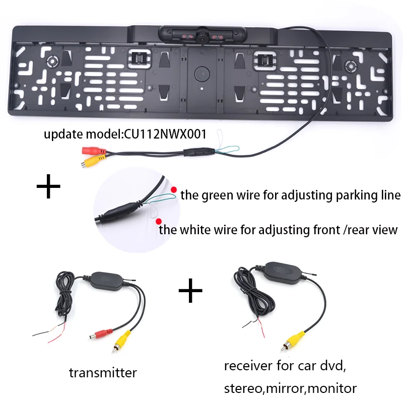Wireless Night Vision IR Rear View camera EU License Plate Frame Car Reverse Camera waterproof Back Up Camera for monitor 
Wireless Night Vision IR Rear View camera EU License Plate Frame Car Reverse Camera waterproof Back Up Camera for monitor