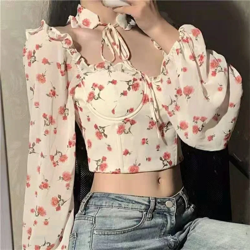 Women Tops Floral Spot Print Elegant Chiffon Blouse With Bow Neck Tie Long Sleeve Off Shoulder Shirts Lady Crop Tops For Ladies
Women Tops Floral Spot Print Elegant Chiffon Blouse With Bow Neck Tie Long Sleeve Off Shoulder Shirts Lady Crop Tops For Ladies