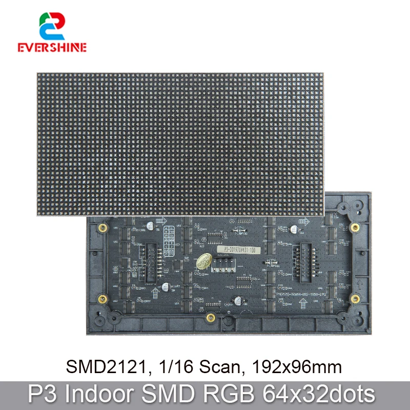 3 мм шаг P3 SMD2121 64x32 Пиксели RGB полный Цвет Крытый модуль светодиодной матрицы