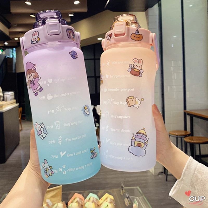 2 Liter Water Bottle Large Capacity Sport Bottle for Outdoor Fitness Water Bottles with Straw Time Scale Leakproof Water Kettles
2 Liter Water Bottle Large Capacity Sport Bottle for Outdoor Fitness Water Bottles with Straw Time Scale Leakproof Water Kettles