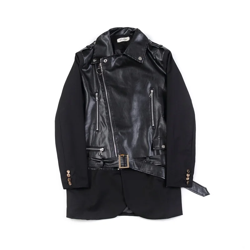 2019 Autumn And Winter New Korean Version Of The Loose Fashion Stitching Trend Dark Leather Clothing 
2019 Autumn And Winter New Korean Version Of The Loose Fashion Stitching Trend Dark Leather Clothing