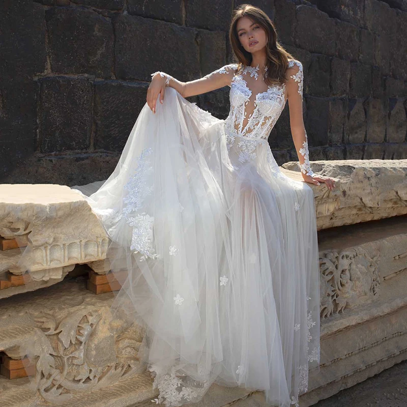 Eightree Sexy Wedding Dresses 2021 Long Sleeve Appliques Bride Dress Floor Length A-Line Tulle Princess Wedding Gowns Plus Size
Eightree Sexy Wedding Dresses 2021 Long Sleeve Appliques Bride Dress Floor Length A-Line Tulle Princess Wedding Gowns Plus Size
