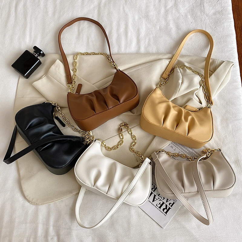 Adjustable Shoulder Bags Ladies Baguette Underarm Bag PU Leather Women Casual Crossbody Messenger Bags Folds Chain Wild Handbag
Adjustable Shoulder Bags Ladies Baguette Underarm Bag PU Leather Women Casual Crossbody Messenger Bags Folds Chain Wild Handbag