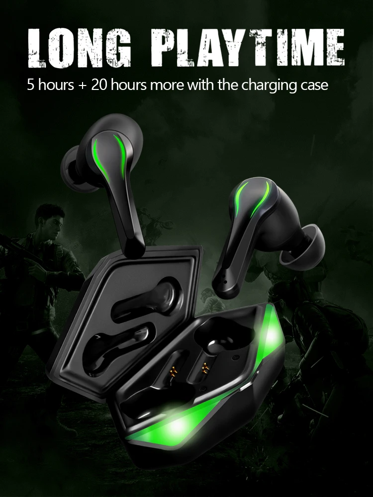 Earphone Bluetooth Earbuds Low Latency Gaming Earphone Game Music Headset Waterproof Sport Wireless Headphones with microphone
Earphone Bluetooth Earbuds Low Latency Gaming Earphone Game Music Headset Waterproof Sport Wireless Headphones with microphone