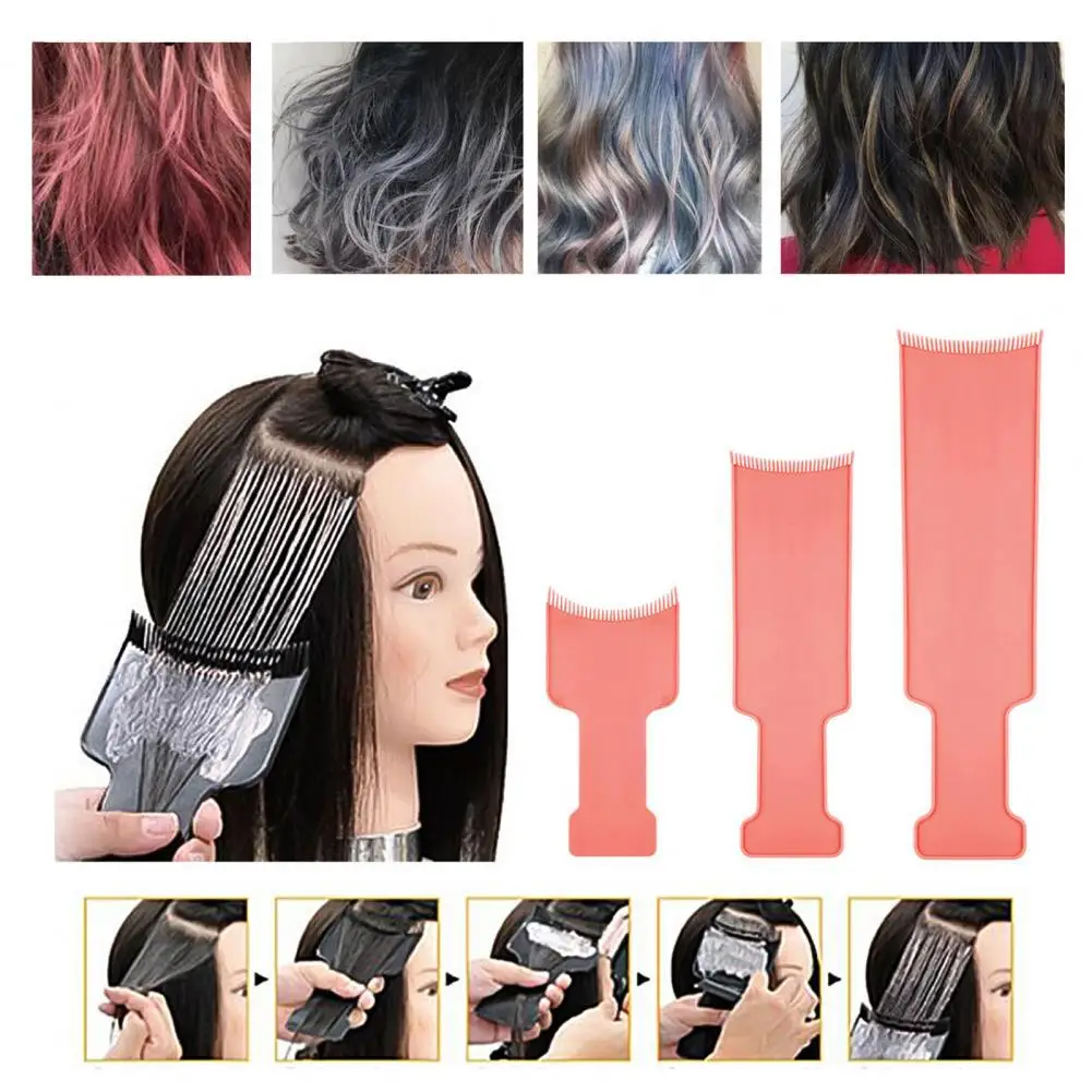 

Hair Comb Elastic Ergonomics Handle Long Professional Hair Coloring Board Brush Comb for Salon