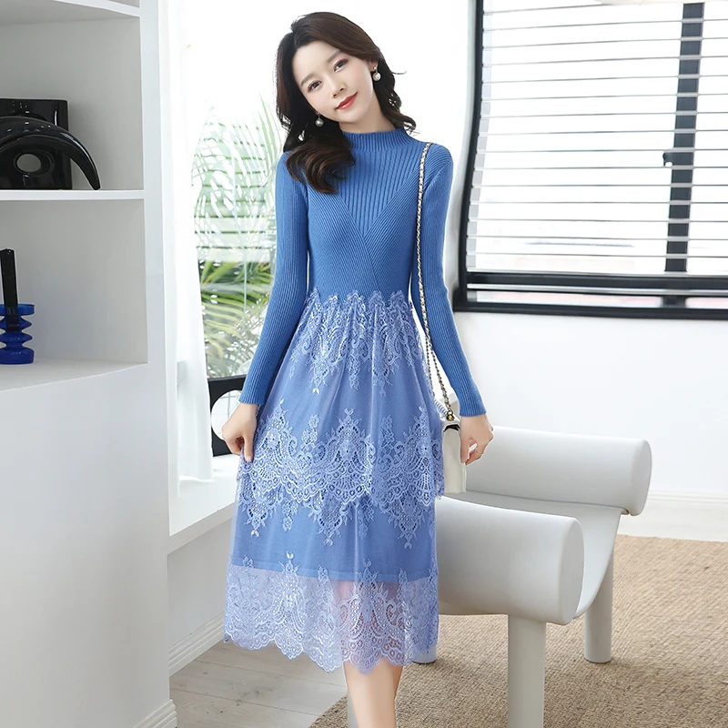 Lace Dress Elegant Temperament Half High Neck Long Sleeve Bottoming Shirt Sweater Dress 2021 Spring And Summer New
Lace Dress Elegant Temperament Half High Neck Long Sleeve Bottoming Shirt Sweater Dress 2021 Spring And Summer New