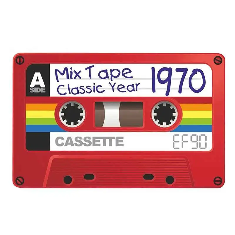 Retro E90 Cassette Tape Mix Tape 1970 Classic Hits Motif External Vinyl for Tuning Laptop Trunk Car Sticker Decal
Retro E90 Cassette Tape Mix Tape 1970 Classic Hits Motif External Vinyl for Tuning Laptop Trunk Car Sticker Decal