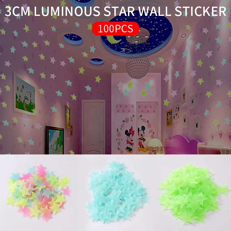 100Pcs/Set Luminous Wall Stickers Glow In The Dark Stars Sticker Decals for Kids Baby rooms Colorful Fluorescent Stickers Decor
100Pcs/Set Luminous Wall Stickers Glow In The Dark Stars Sticker Decals for Kids Baby rooms Colorful Fluorescent Stickers Decor