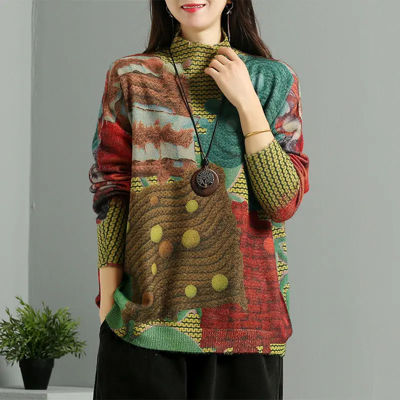EBAIHUI Womens Printed Sweater 2021 Autumn Top Mink Cashmere Long Sleeve O-Neck Knitted Pullover Loose Jumper Sweater Women
EBAIHUI Womens Printed Sweater 2021 Autumn Top Mink Cashmere Long Sleeve O-Neck Knitted Pullover Loose Jumper Sweater Women