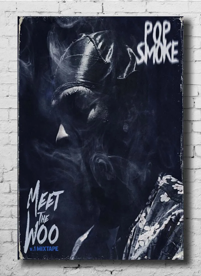 ZA721 Pop Smoke Young Rapper Meet The Woo начальный музыкальный альбом EP искусство шелковая ткань