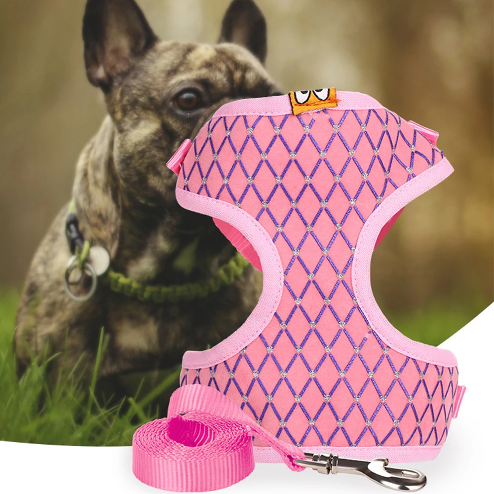 Dog Harness Vest Leash Set No Pull Adjustable Breathable Mesh with Flash Diamond Puppy Cat Chest Back Strap Pet Harnesses Collar
Dog Harness Vest Leash Set No Pull Adjustable Breathable Mesh with Flash Diamond Puppy Cat Chest Back Strap Pet Harnesses Collar