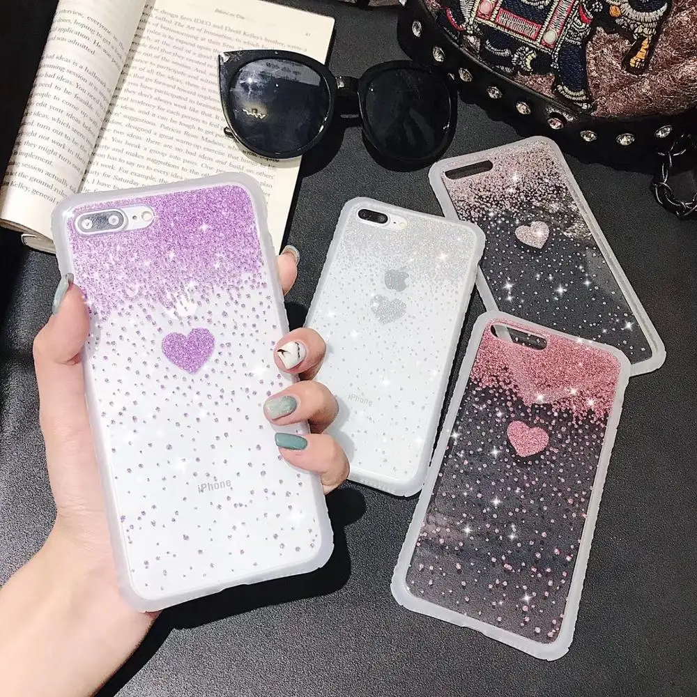 100Pcs Shining Glitter Cute Love Heart Pattern Phone Case For iPhone 12 Mini 11 Pro X XS Max XR 6 7 8 Plus SE2 Clear Bling Cover
100Pcs Shining Glitter Cute Love Heart Pattern Phone Case For iPhone 12 Mini 11 Pro X XS Max XR 6 7 8 Plus SE2 Clear Bling Cover