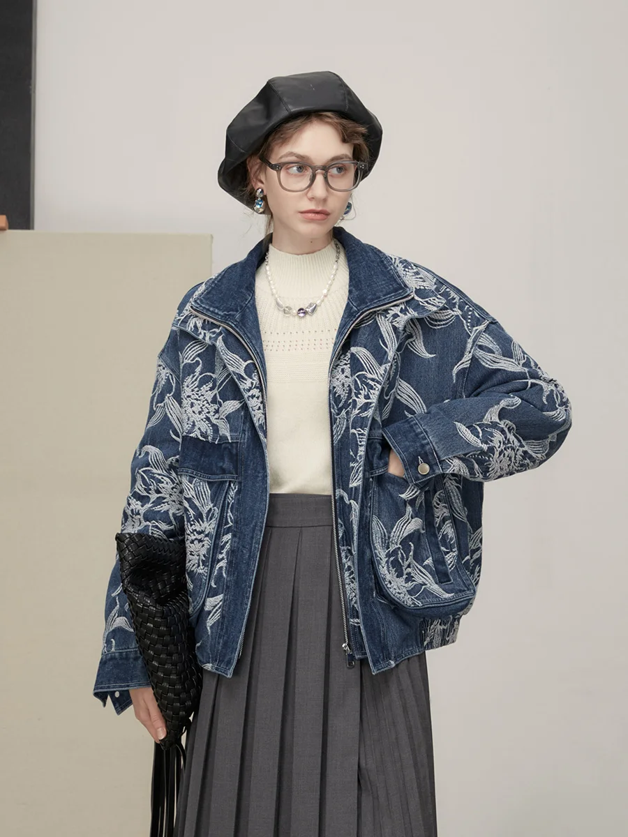 IRINACH487 Fall Winter 2021 Collection Original Design Vintage Padded Jacquard Denim Jacket Women
IRINACH487 Fall Winter 2021 Collection Original Design Vintage Padded Jacquard Denim Jacket Women