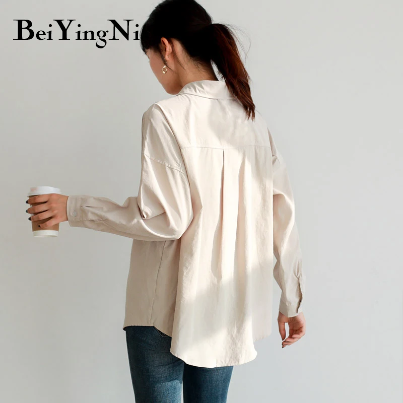 Beiyingni Blouses Womens Solid All-match Loose Single-breasted Vintage Casual Shirts Woman College Style Full Sleeve Tops Female
Beiyingni Blouses Womens Solid All-match Loose Single-breasted Vintage Casual Shirts Woman College Style Full Sleeve Tops Female