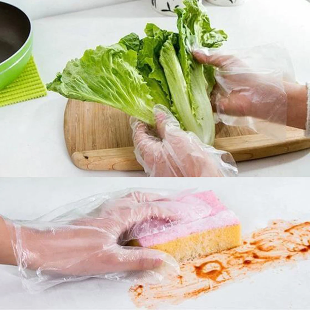100pcs Disposable Gloves PE Garden BBQ Plastic Gloves Multifuction Restaurant Kitchen Accessories
100pcs Disposable Gloves PE Garden BBQ Plastic Gloves Multifuction Restaurant Kitchen Accessories