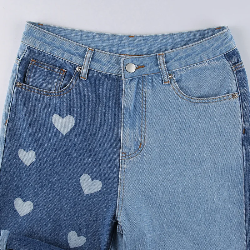 2021 Summer New Retro Women's Love Printing Asymmetrical Loose And Thin Straight Trousers Casual Street Style Jeans For Women
2021 Summer New Retro Women's Love Printing Asymmetrical Loose And Thin Straight Trousers Casual Street Style Jeans For Women