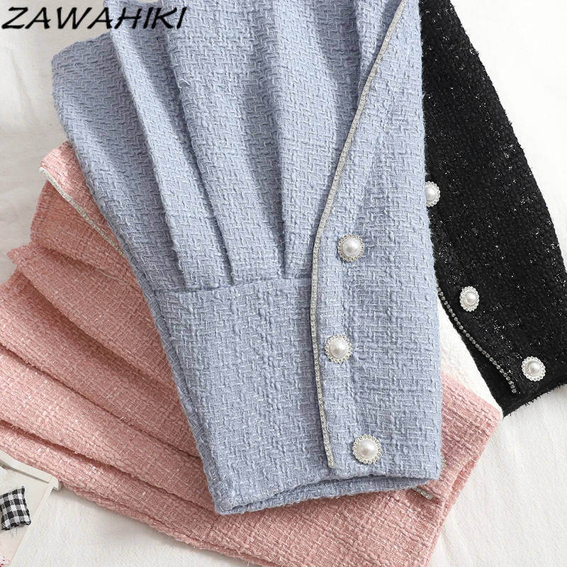 ZAWAHIKI Autumn and Winter Temperament Tweed Short Skirt High Waist Pleated Skirts Korean A-line Pag Hip Mujer Faldas Female
ZAWAHIKI Autumn and Winter Temperament Tweed Short Skirt High Waist Pleated Skirts Korean A-line Pag Hip Mujer Faldas Female