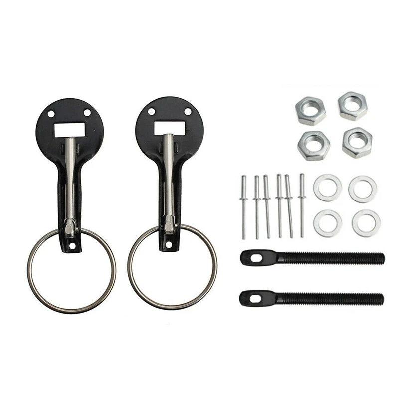 2 Pcs Black Universal Quick Release Bonnet Pins Hood Lock,Engine Hood Lock 
2 Pcs Black Universal Quick Release Bonnet Pins Hood Lock,Engine Hood Lock