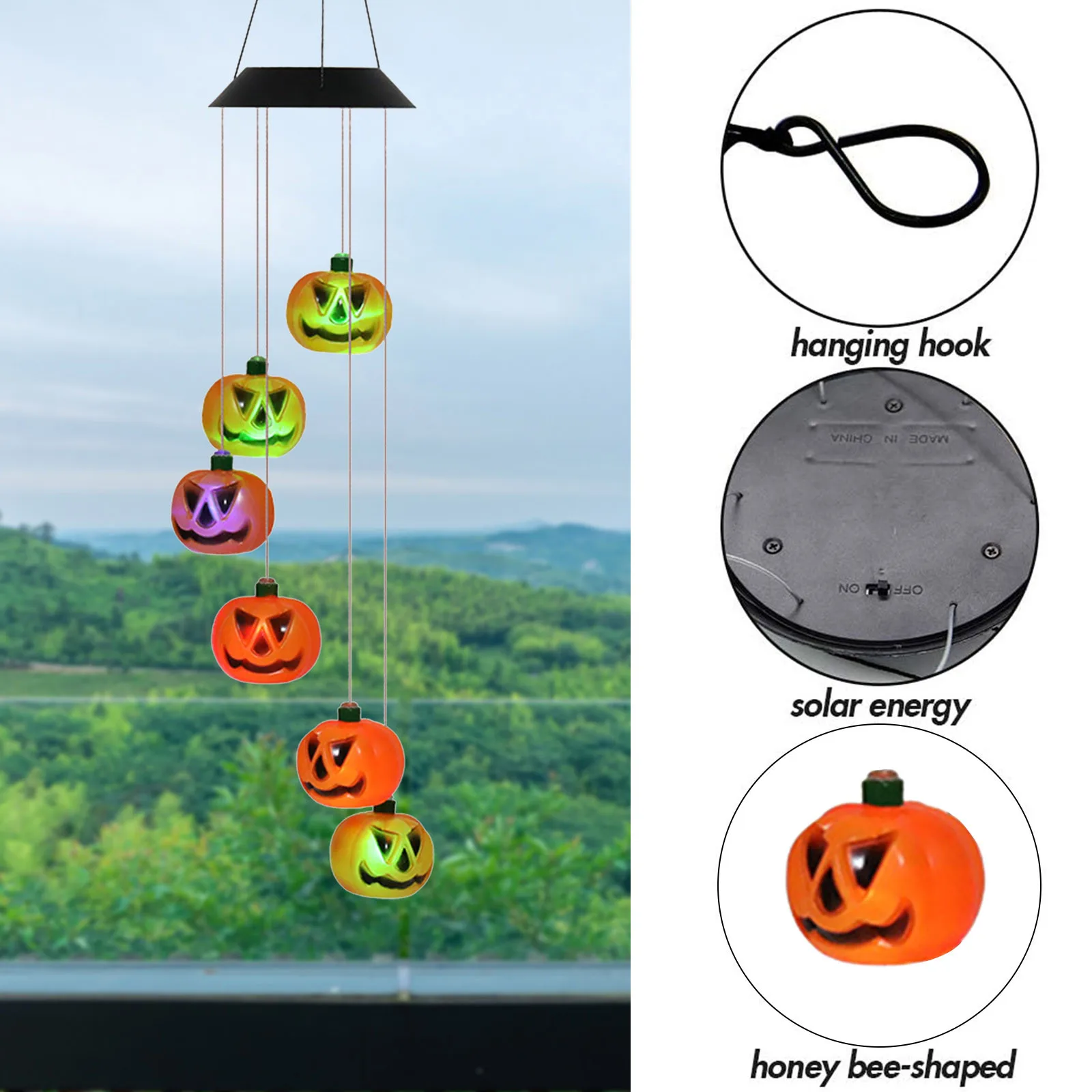 NEW Solar Skull Wind Chime LED Light Halloween Skeleton Head Wind Chime Decoration LED Light Waterproof Halloween Garden Decor 
NEW Solar Skull Wind Chime LED Light Halloween Skeleton Head Wind Chime Decoration LED Light Waterproof Halloween Garden Decor