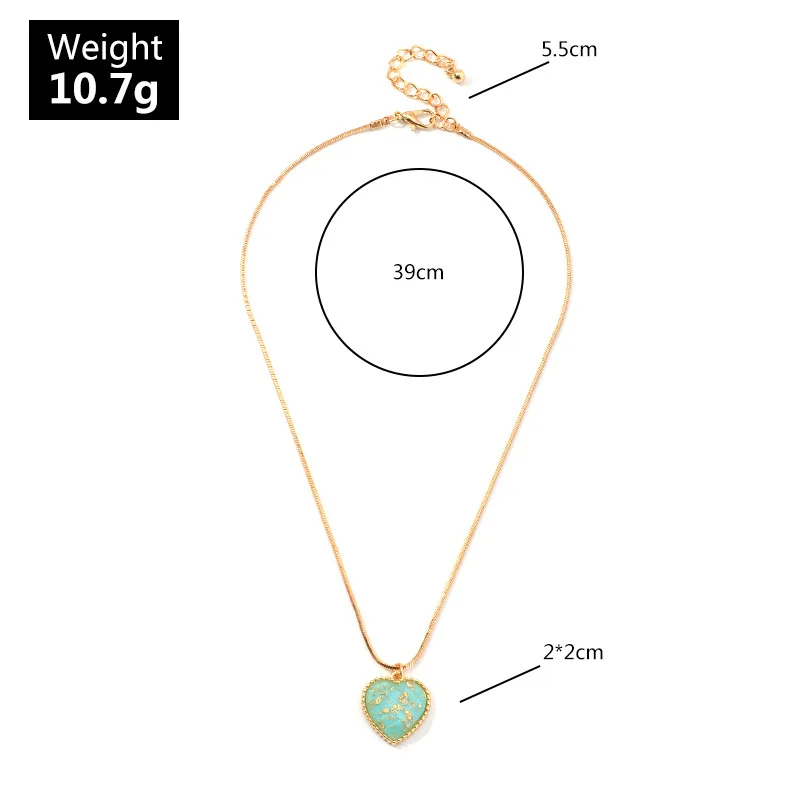 Love Heart Pendant Necklace For Babygirl Fashion Retro Gold Foil Resin Alloy Woman Necklace Jewelry Valentine's Day Gift
Love Heart Pendant Necklace For Babygirl Fashion Retro Gold Foil Resin Alloy Woman Necklace Jewelry Valentine's Day Gift