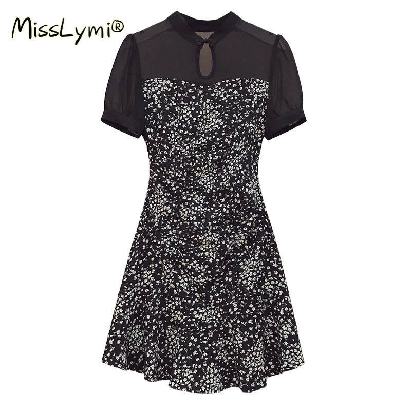 4XL Plus Size Women Chinese Vintage Black Cheongsam Print Dress Summer 2021 Puff Sleeve Patchwork Floral Chiffon A-Line Dresses
4XL Plus Size Women Chinese Vintage Black Cheongsam Print Dress Summer 2021 Puff Sleeve Patchwork Floral Chiffon A-Line Dresses