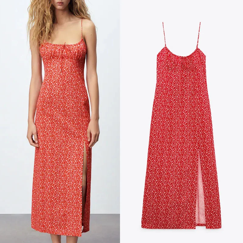 Za женское платье 2021 модные красные Цветочный принт миди платья пикантные тонкие бретельки со сборками с эластичными боковыми непрошитый кр...
Za женское платье 2021 модные красные Цветочный принт миди платья пикантные тонкие бретельки со сборками с эластичными боковыми непрошитый кр...