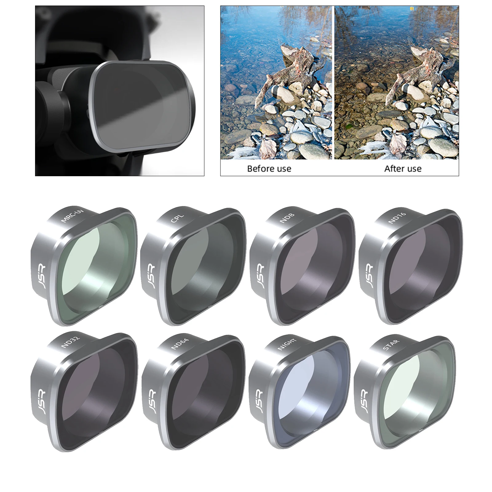 8Pcs Camera Lens Filters Kit Set UV CPL ND8 ND16 ND32 ND64 for DJI FPV Combo Drone Accessories
8Pcs Camera Lens Filters Kit Set UV CPL ND8 ND16 ND32 ND64 for DJI FPV Combo Drone Accessories