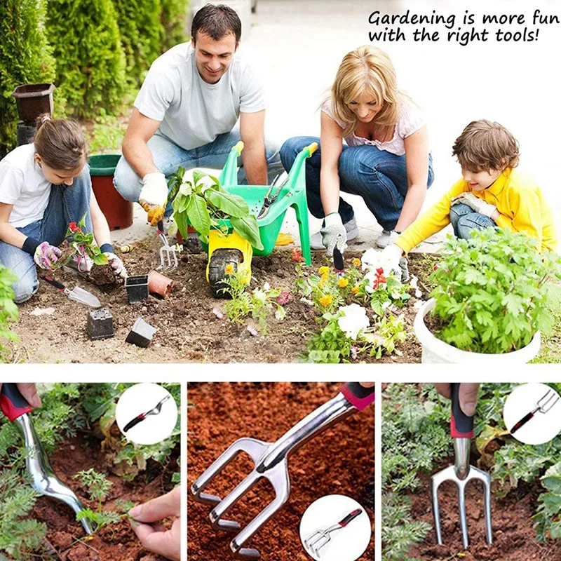 Garden Tool Set, 5 Piece Aluminum Garden Gift Tool Set with Non-Slip Rubber Handle (Black/Red)
Garden Tool Set, 5 Piece Aluminum Garden Gift Tool Set with Non-Slip Rubber Handle (Black/Red)