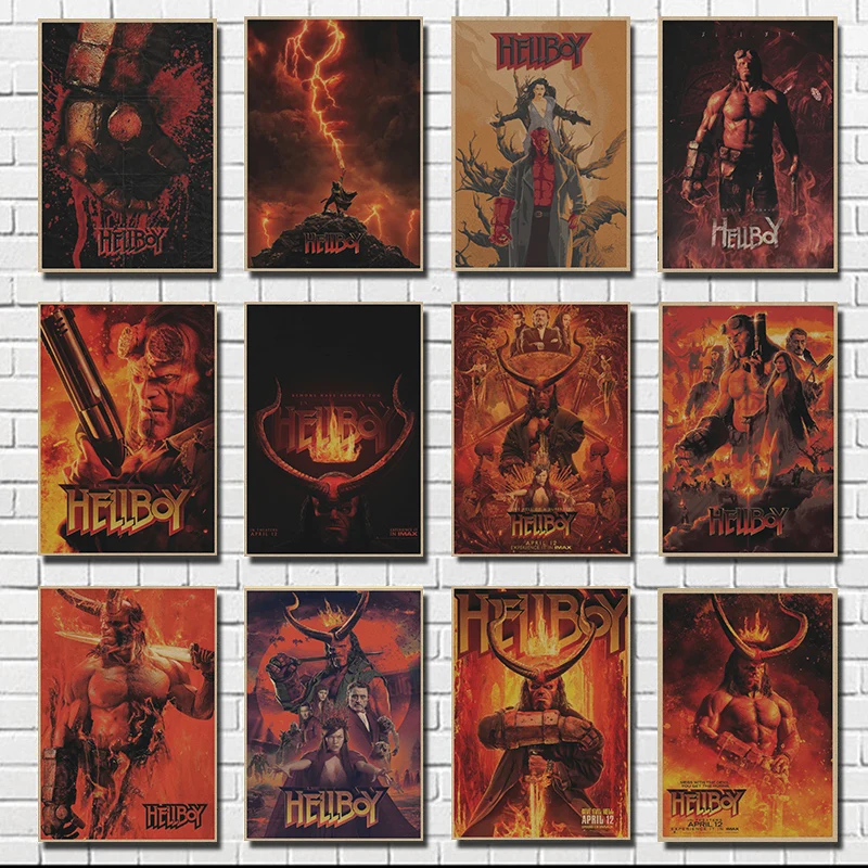 Горячий Hellboy постер фильма ретро стикер стены Постер крафт бумаги настенный по