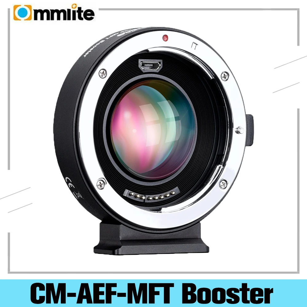 

COMMLITE CM-AEF-MFT Booster 0.71X Focal Reducer Booster AF Lens Mount Adapter for Canon EF Lens to Panasonic/Olympus M4/3 Camera