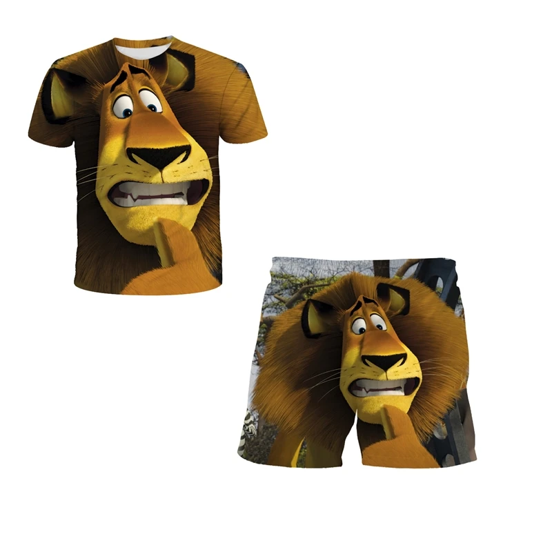 Madagascar Cartoon Clothing Suit Summer 3D Printing O-Neck Clothes Kids Boy Girl Anime Breathable Animation T-Shirt+Pants 2P Set
Madagascar Cartoon Clothing Suit Summer 3D Printing O-Neck Clothes Kids Boy Girl Anime Breathable Animation T-Shirt+Pants 2P Set