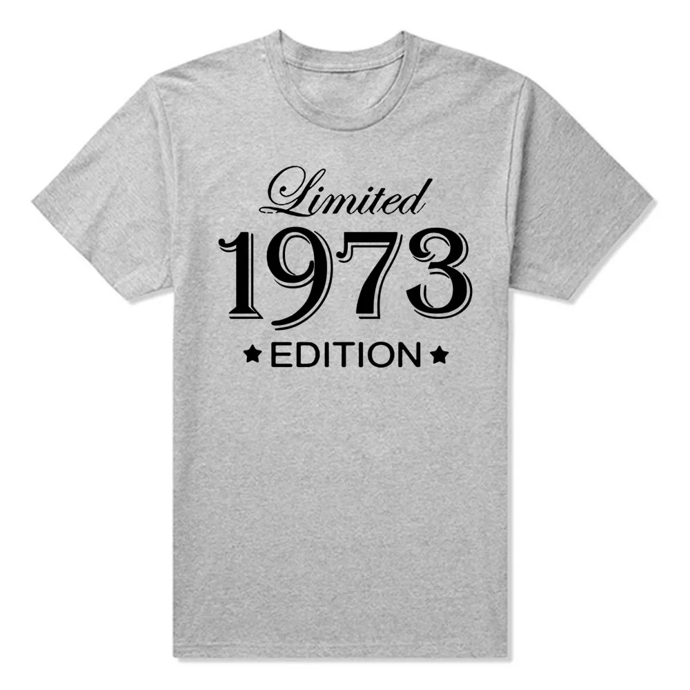 Мужская хлопковая футболка, забавная 1973 хлопковая Футболка с круглым вырезом, на день рождения с коротким рукавом, ограниченная серия, 1973
Мужская хлопковая футболка, забавная 1973 хлопковая Футболка с круглым вырезом, на день рождения с коротким рукавом, ограниченная серия, 1973